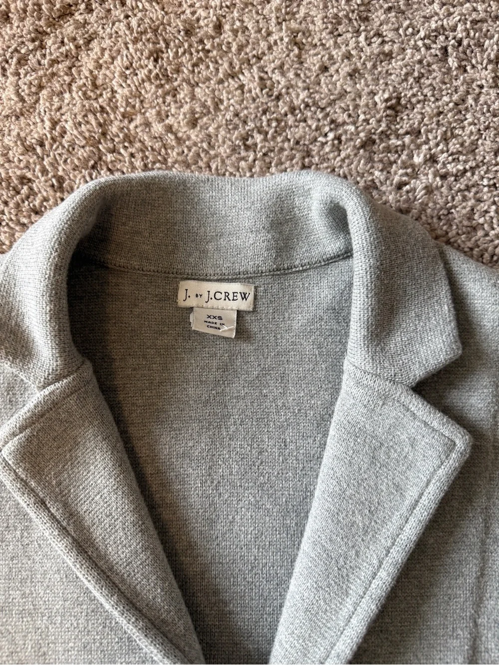 J Crew Light Gray Knit Sweater Blazer